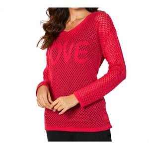 NEW FRENCH KYSS love crochet v-neck top in rose
